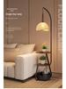 French Mid-Century Floor Lamp with Side Storage and Integrated Table Lamp for Living Room or Bedroom