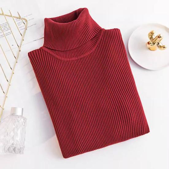 Women Bottom Sweater Turtleneck Long Sleeve Slim Fit Knitting Tops