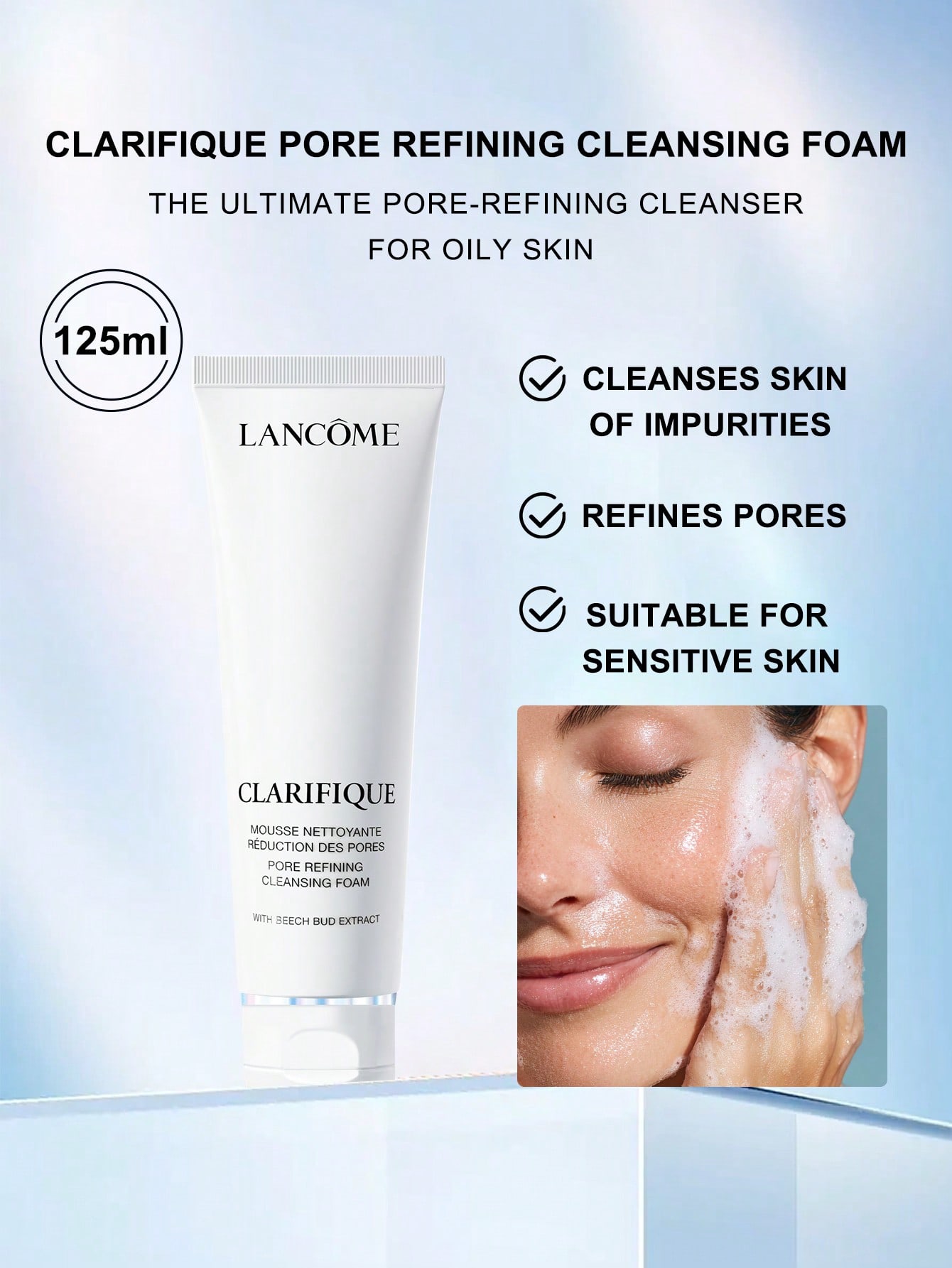

Lancôme Clarifique Pore Refining Cleansing Foam 50ml (1.7oz) - Deep Clean Oil-Control 125ml