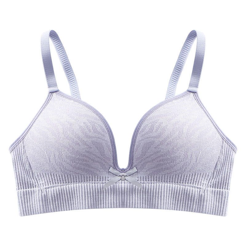 Zebra Print Teenage Bra Wire-Free Thin Breathable Seamless Push-Up Women's Underwear
