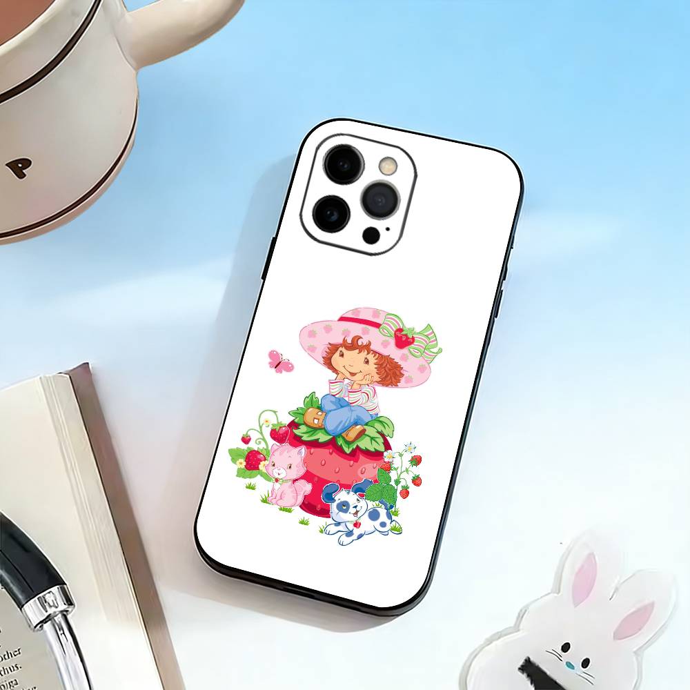 Strawberry S-Shortcake-Girl Pink  Phone Case Silicone Soft For IPhone 17 16 15 14 13 12 11 X XR Plus Pro Max Plus