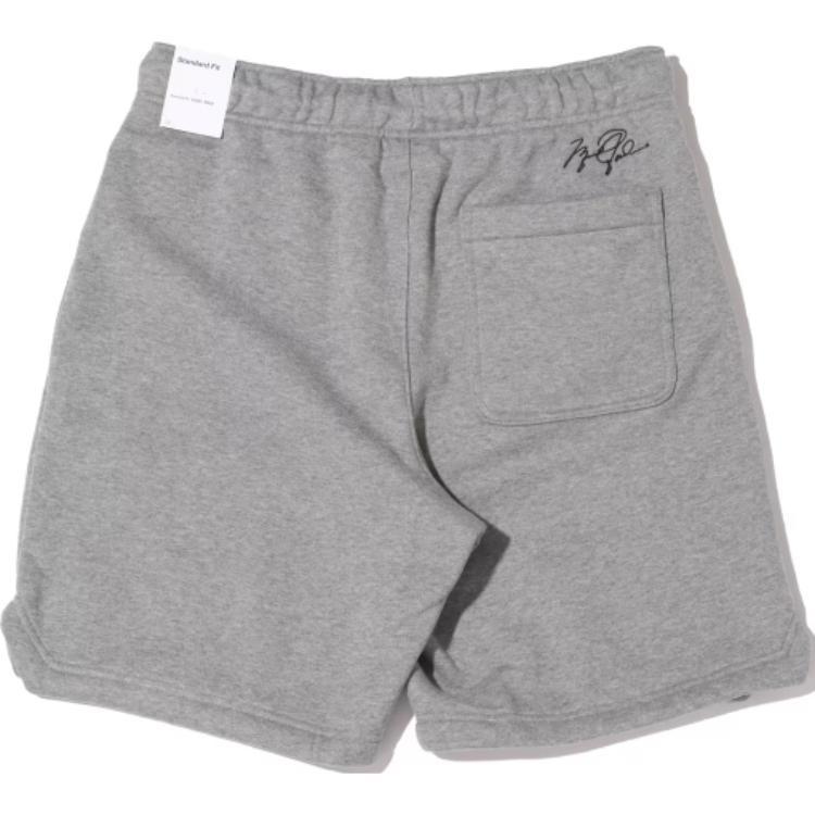 Men's Air Jordan Solid Color Drawstring Fleece Straight Casual Gray Shorts DA9827-091