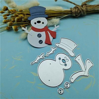 Plantillas de corte de Metal de muñeco de nieve para álbum de recortes DIY, plantilla de troquelado artesanal decorativa en relieve