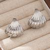 Simple temperament marine shell ear buckle design fan-shaped light luxury versatile earrings