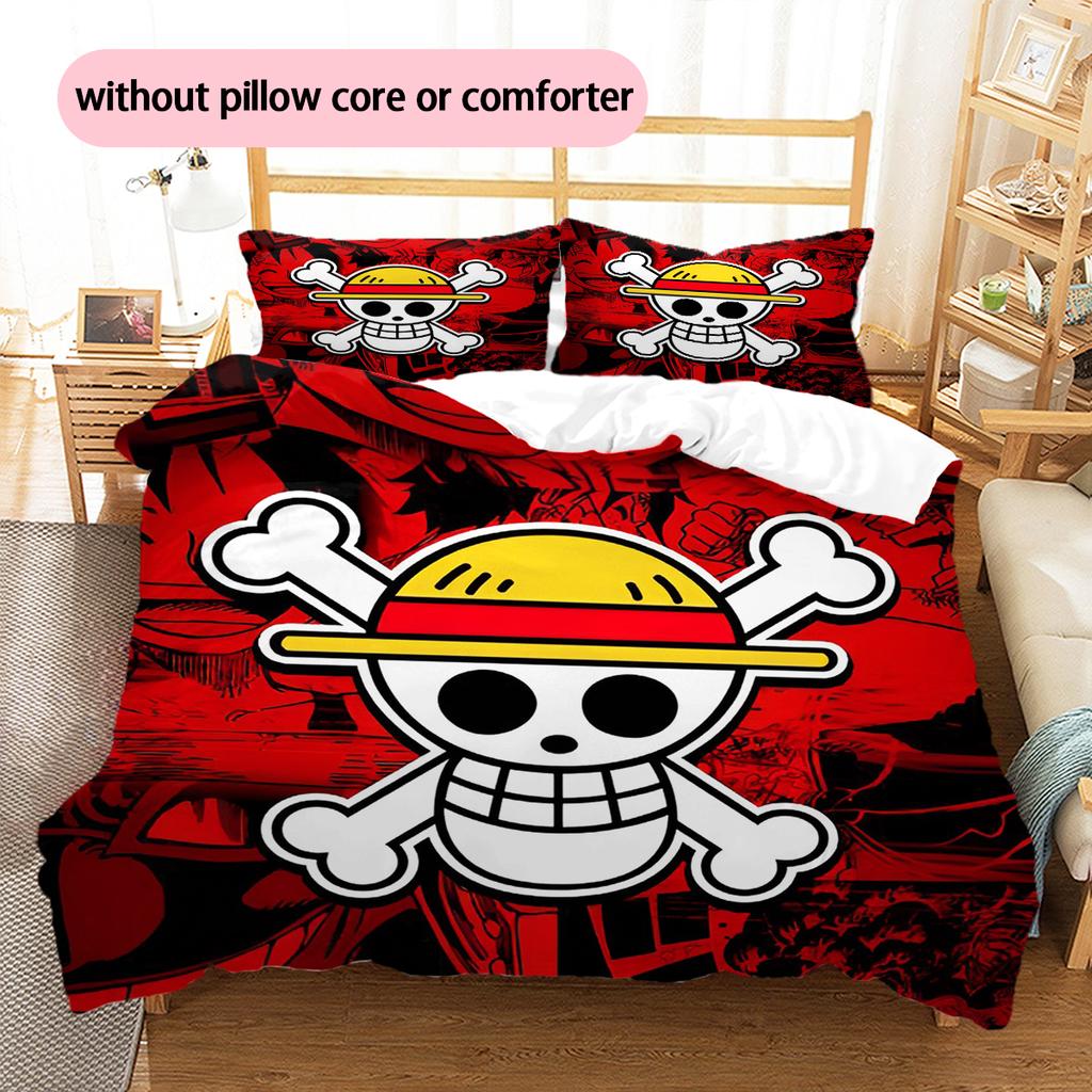 Cartoon Pattern Bedding Quilt Set Quilt Cover Pillowcase Home Decoration Birthday Gift (1 * Duvet Cover + 2 * Pillowcase, Without Core)