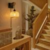 JOYINLED Farmhouse Bamboo Wall Sconce, Plug-in Hand-Woven Rattan & Wood Pendant Light Bedroom Living Room Hallway Ceiling Lamp