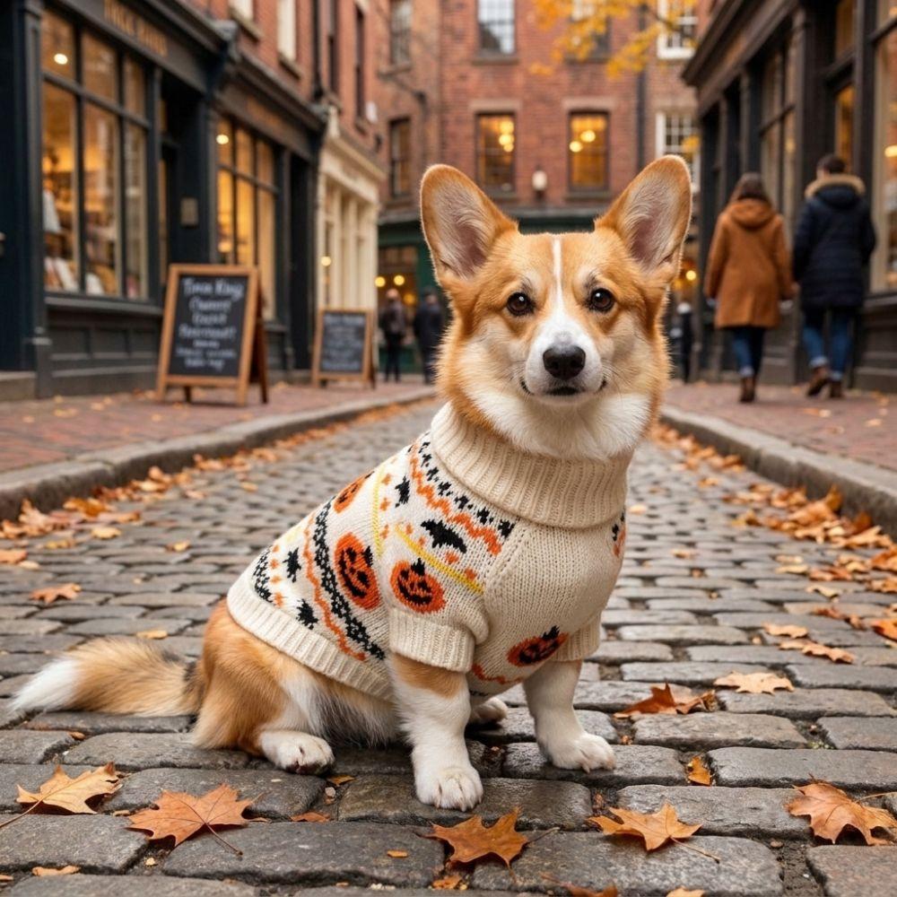 High Neck Halloween Pet Sweater Knitwear Cat Turtleneck Sweater Daily Wear