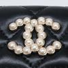 CHANEL AP3808 Matelassé Lambskin Pearl CC Logos Small Flap Wallet Tri-fold wallet (with Coin Pocket) Black/GDHardwareUsed