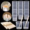 5/10/20Set 30ml/1oz Plastic Graduated Cups with Wooden Stirring Sticks Transparent Scale Cup Candle Making Kits