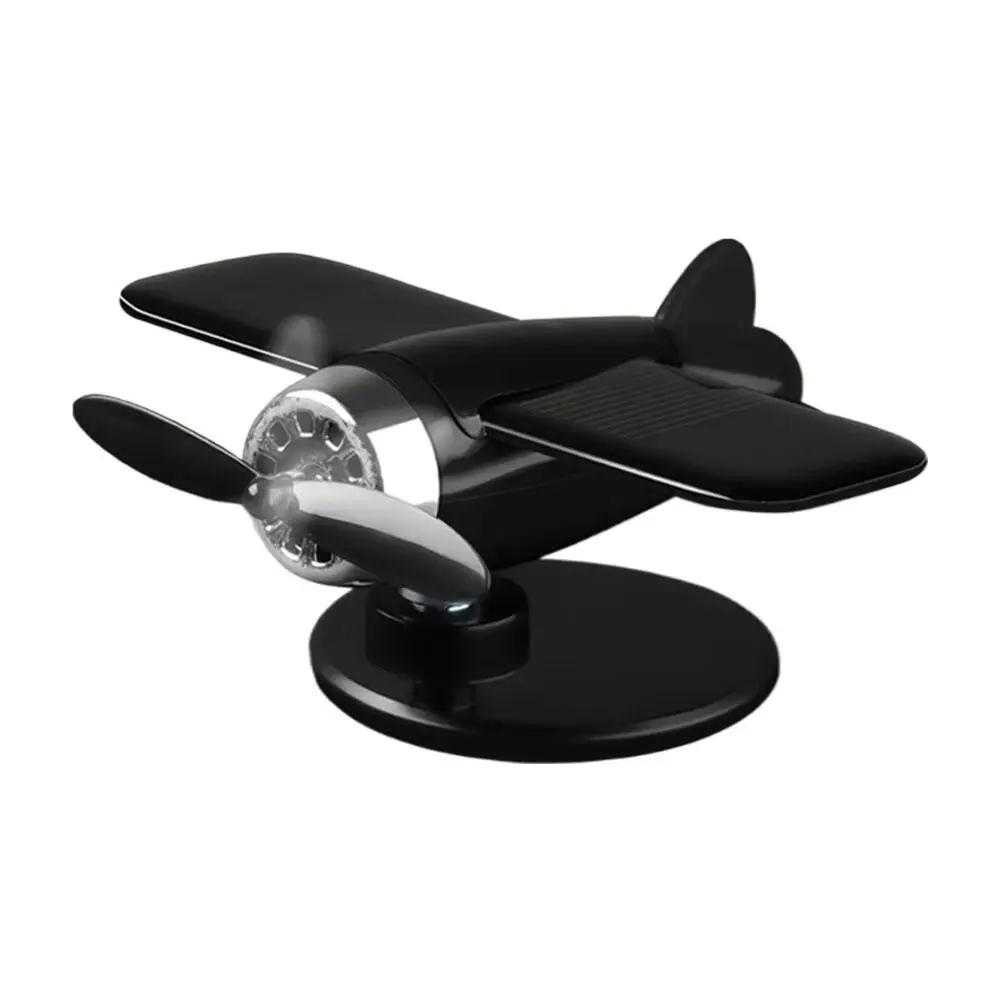 Car Solar Airplane Ornaments 360° Rotary Car Center Helicopter Propeller Decoration Solar Powered Rotating Ornaments Car Co N7W9
