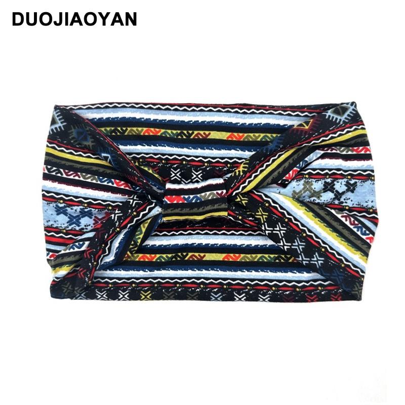 Knot Headband, Color Blocked Pattern Printed Sports Headband, Fashionable Polka Dot Wide Edge Elastic Headband