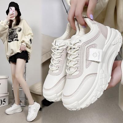 Ins Korean Version of Platform Dad Shoes 2024 Autumn New Street Shot Student Running Sneakers Heightening Casual Shoes