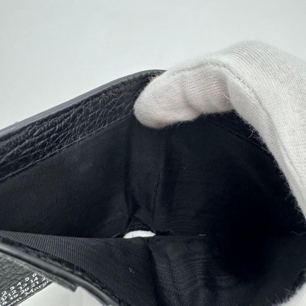 Used Maison Margiela 4 Stitch Bifold Popper Wallet Grained Leather Black