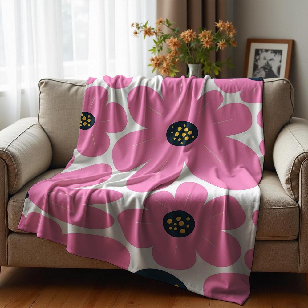Lace Bow Ghost Bat Anime Cartoon Flannel Blanket Soft Warm Throw for Bedroom Sofa Car Kids Holiday Gift