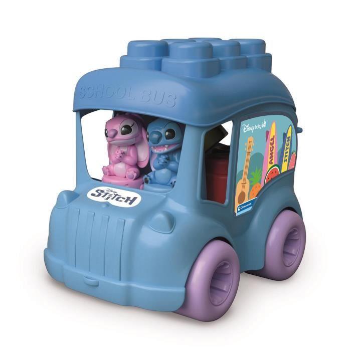 Clementoni - Bus Stitch Clemmy - 6 weiche Bausteine zum Stapeln - 2 Figuren - Sensorische Entwicklung und Feinmotorik - Für Babys ab 6 Monaten