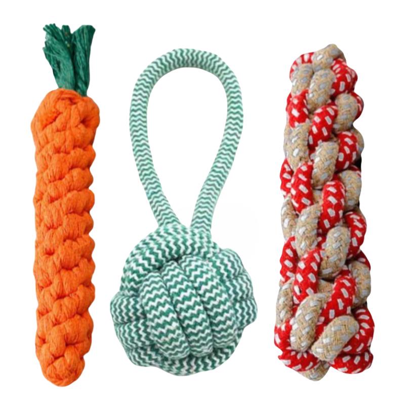 Durable Teething Rope Knot Toy for Small & Medium Dogs - Cotton Pet Toy for Training