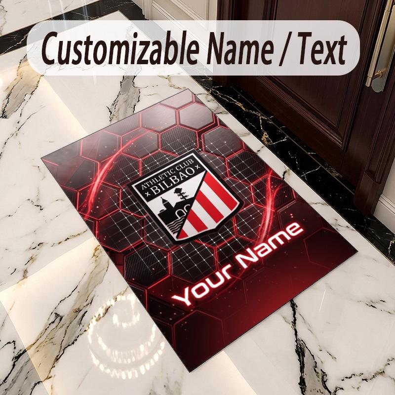 Crystal Velvet Rug Athletic Bilbao FC Print Custom Name Text Floor Mat Home Decor