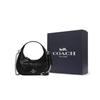 Coach Carmen 20 Logo Zip Closure Patent Leather Shoulder Crossbody Tote Bag Small Women Handbags Black CW036-SVBK