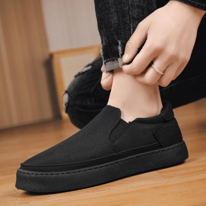 Ανδρικά Casual Παπούτσια Υψηλής Ποιότητας Καμβά Παπούτσια Νέα Άνετα Φλατ Κλασικά Μαύρα Μοκασίνια Αθλητικά Παπούτσια για Άνδρες Slip-on Παπούτσια Οδήγησης