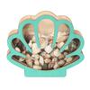 Wooden Shell Display Case Handcrafted Rustic Sea Shell Shadow Box Seashell Shaped Storage Display Box Home Office Desktop Decoration