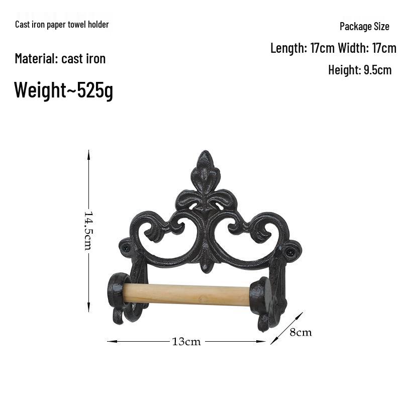 Iron Art Black Irregular Towel Ring for Hotel Bathroom