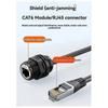 IP68 Waterproof M20 RJ45 Shielded CAT6A Female Panel Mount Socket Network Ethernet Adapter Extension Cable with Cable Hwy