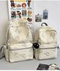 Schoolbag1011 New Student School Bag Female Junior High School Student Large Capacity Reflective Printed Bear Backpack College Student Bag