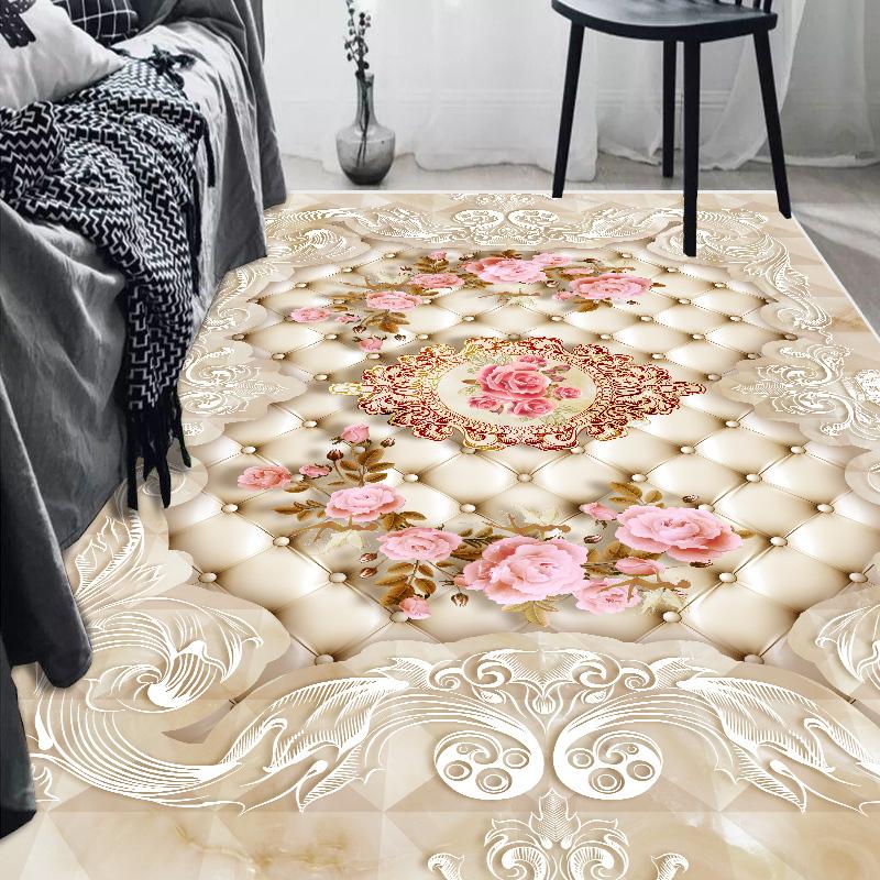 European Luxury Living Room Carpet Non-slip Large Bedroom Decoration Rug Home Cloakroom Lounge Rug Washable Porch Door Mat
