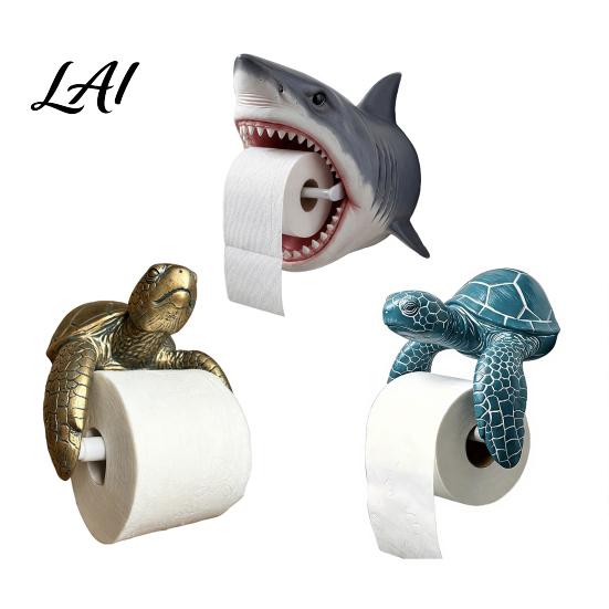 Multi-color Toilet Paper Rack Roll Holder Turtle/Shark Design Wall Mount Bathroom Tissue