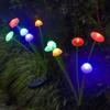 6 Light Solar Powered Garden Stake Light Outdoor Decorative Firework Style LED Landscape Lighting with Solar Panel and Ground Spike