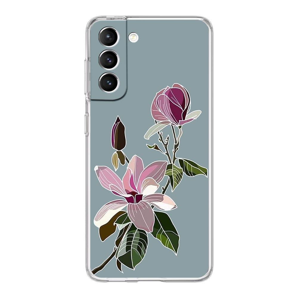 Flower Phone Case For Samsung Galaxy S24 S23 S22 S20 Ultra S21 FE 5G S10 S9 Plus S10E S8 Soft Silicone Clear Cover