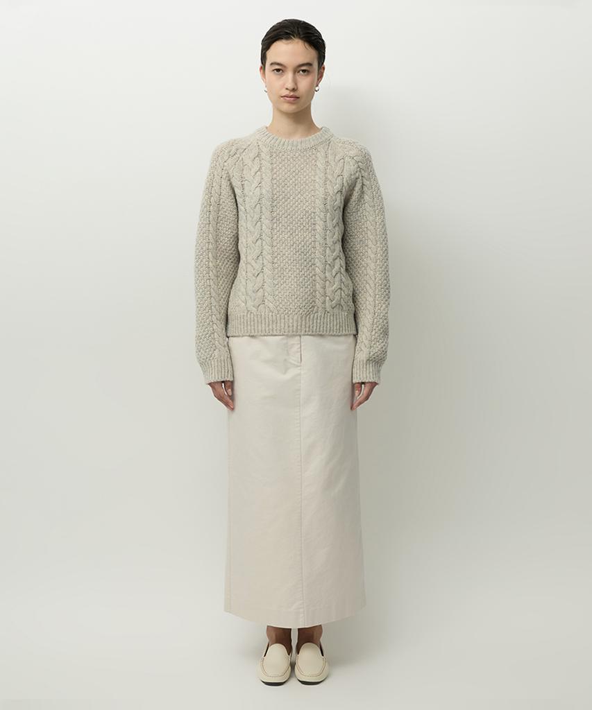Leopeusaideuhwaiteulabel Shetland Cable Knit Blue Cheese
