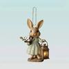 Easter Cute Bunny Acrylic 2D Pendant Keychain Accessory  For Car Rear View Mirror Backpack Porch Decoration Craft Gift