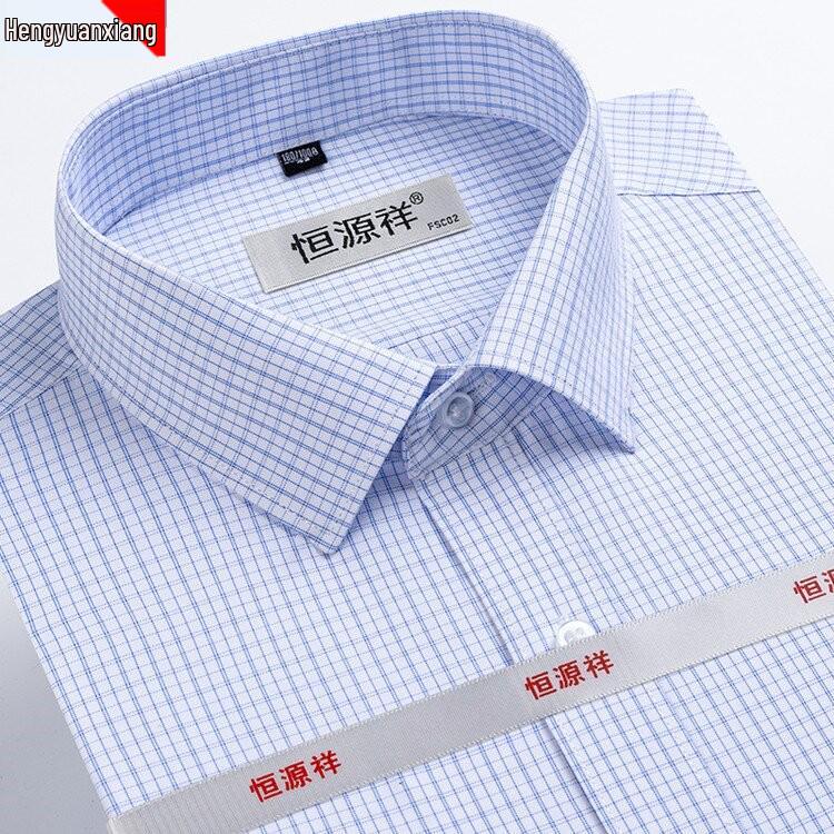 Pánská prémiová bavlněná nežehlivá kostkovaná modrá košile s dlouhým rukávem - Jaro Autentický business casual