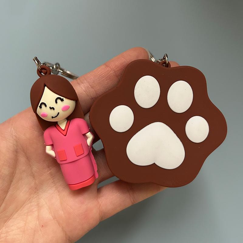 Paw Print Girl Shaped Ampoule Bottle Opener Keychain Rubber Cutter Aid Medication Vial Breaker Tool For Home Nurses And Doctors