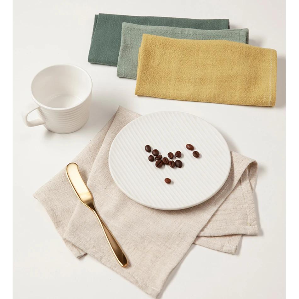 10PCS Table Napkins,40X40cmCotton and Linen Blending Kitchen Tableware Towel,Soft Cloth,Washable and Reusable
