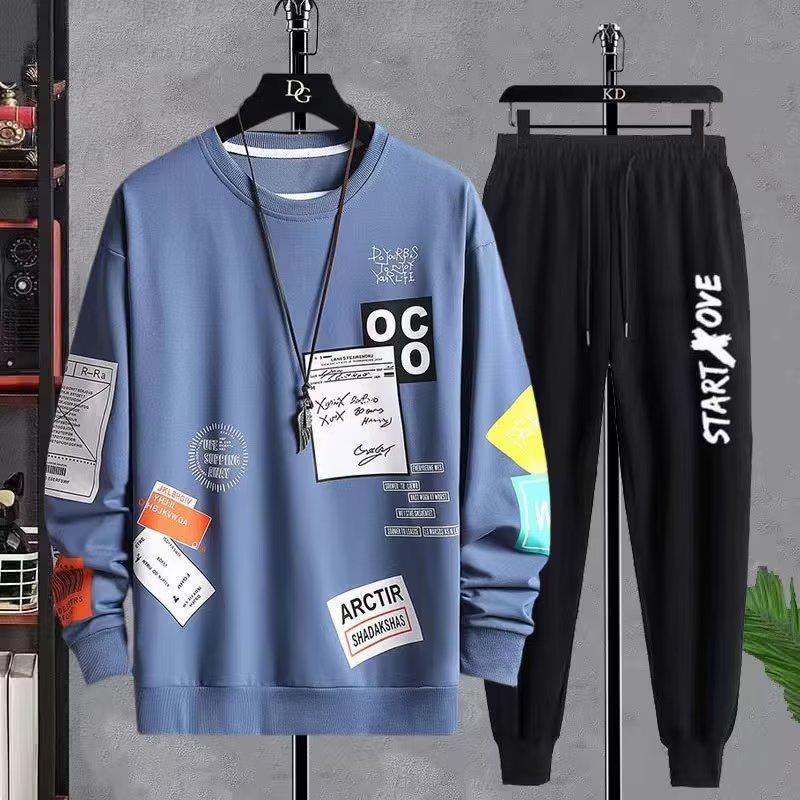 

Мужские повседневные спортивные костюмы: Модные стили весна/осень, стильные толстовки, крутые наряды для мальчиков и подростков 3XL (150-165 jin)