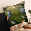 Vintage Green Tiny Golfers Art Pillow Cover Sofa Cushion Cover Home Room Decoration Children Gift