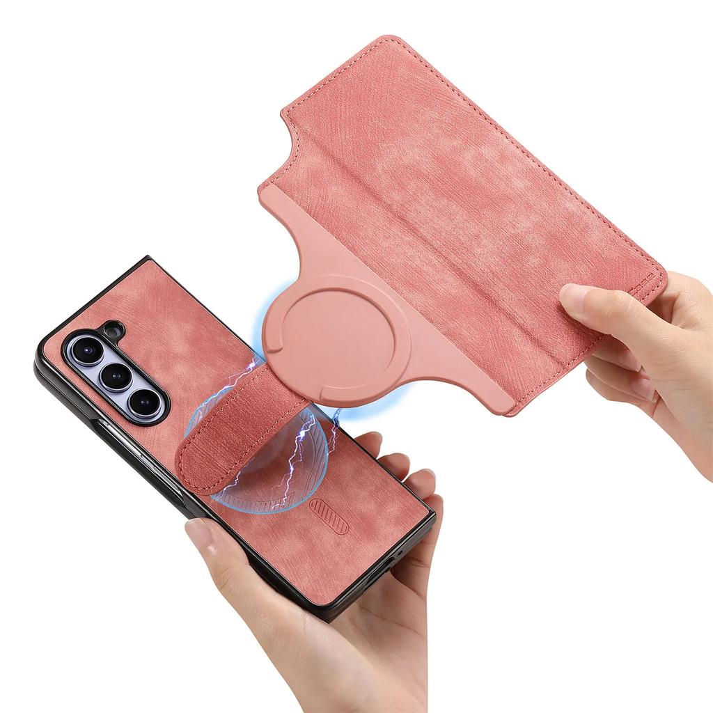 2 in 1 Detachable  Magnetic Flip Phone Case For Samsung Galaxy Z Fold 7 6 5 5G Fold6 Fold7 Cards Solt Wallet Removable Bag Cover