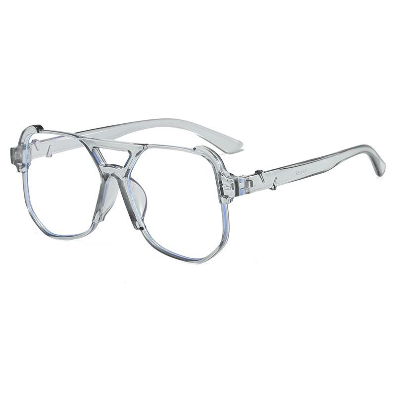 New double beam anti-blue glasses Hong Kong style frames trendy large frame glasses frames fashionable flat glasses