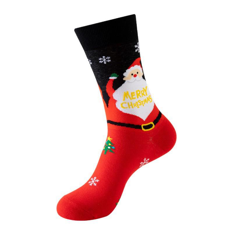 Trendy Christmas Mid-Calf Socks - Santa & Reindeer Festive Gifts for Autumn & Winter