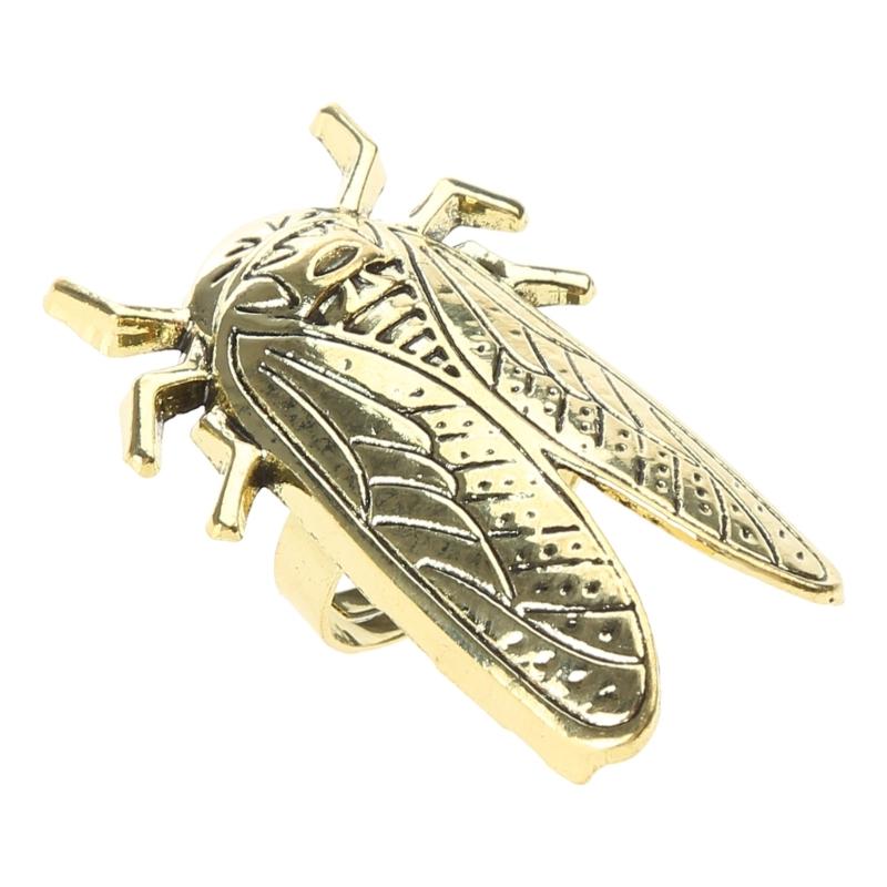 

Creative Unisex Insect Adjustable Rings Unique Exaggeration Finger Rings Adornment Metal Cicada Shaped Rings Adornment 1
