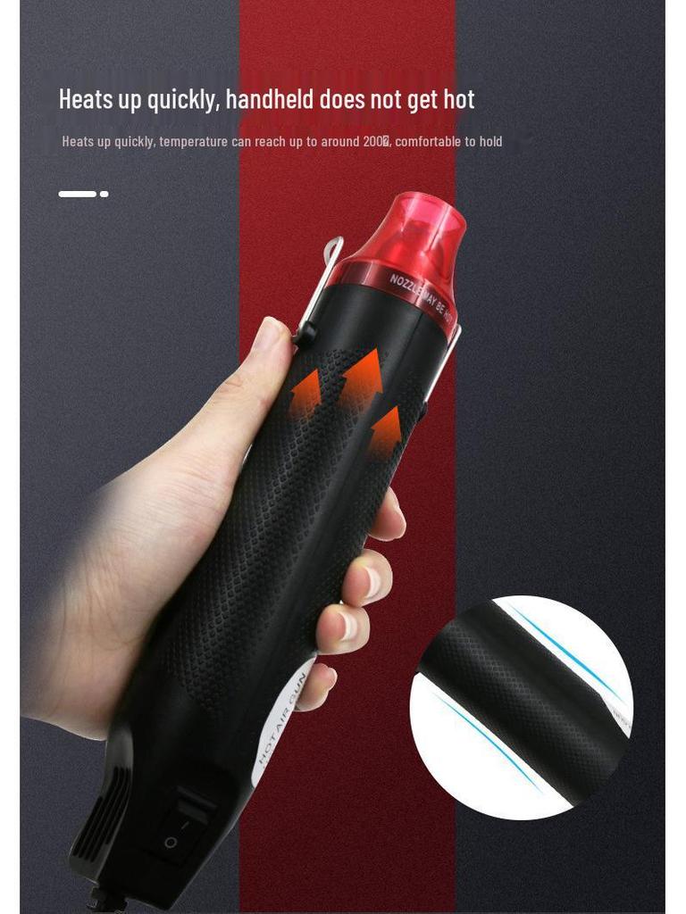 110V US Standard Heat Gun for DIY: Heat Shrink, Polymer Clay, Stamps, Embossing - Handheld Blower with Flat Plug