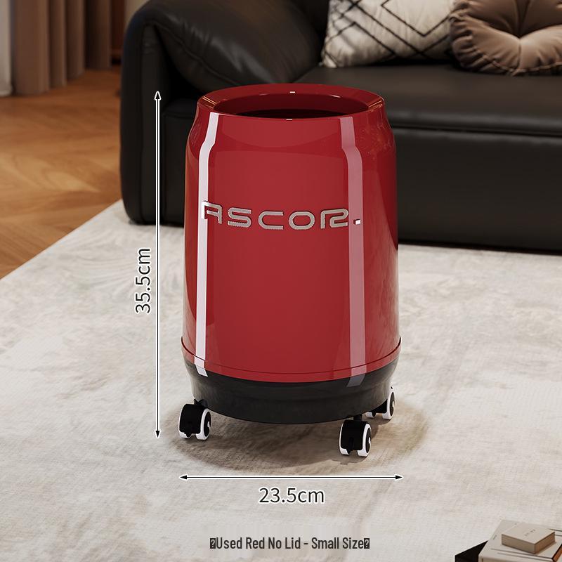

Large Capacity Coca-Cola Trash Can with Wheels and Press-Top Lid for Kitchen/Living Room With Wheels/Double Bucket