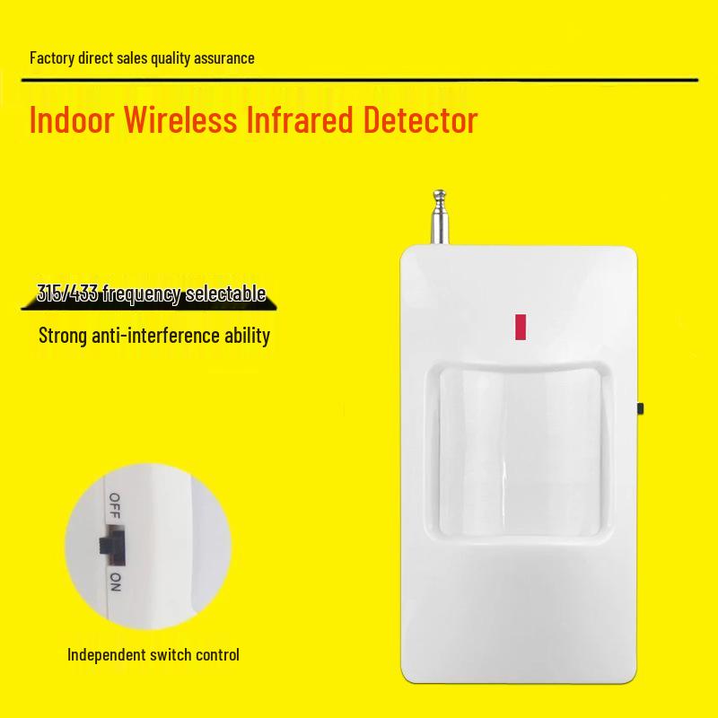 Wireless Wide-Angle Infrared Motion Detector Alarm, 315/433MHz 315MHz