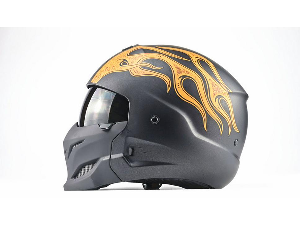 Samurai Black Scorpion Retro Men's Helmet - Four Seasons Half Helmet Indian Style