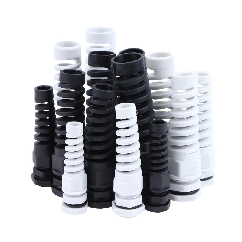 5Pcs Waterproof Cable Gland Pg7 Plastic Anti-Bending Joint M12 Nylon Pa66 Torsion-Proof Glands Pg7/9/11/13.5/16/19/21 Connector