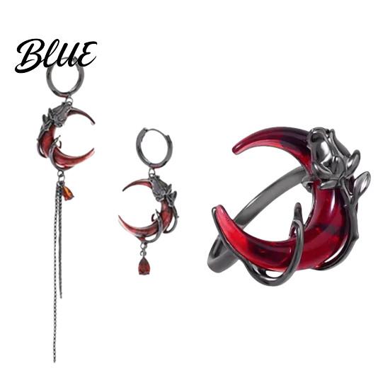 Ring Drop Earrings Asymmetric Tassel Design Moon Crowd-pleasing Decor Finger