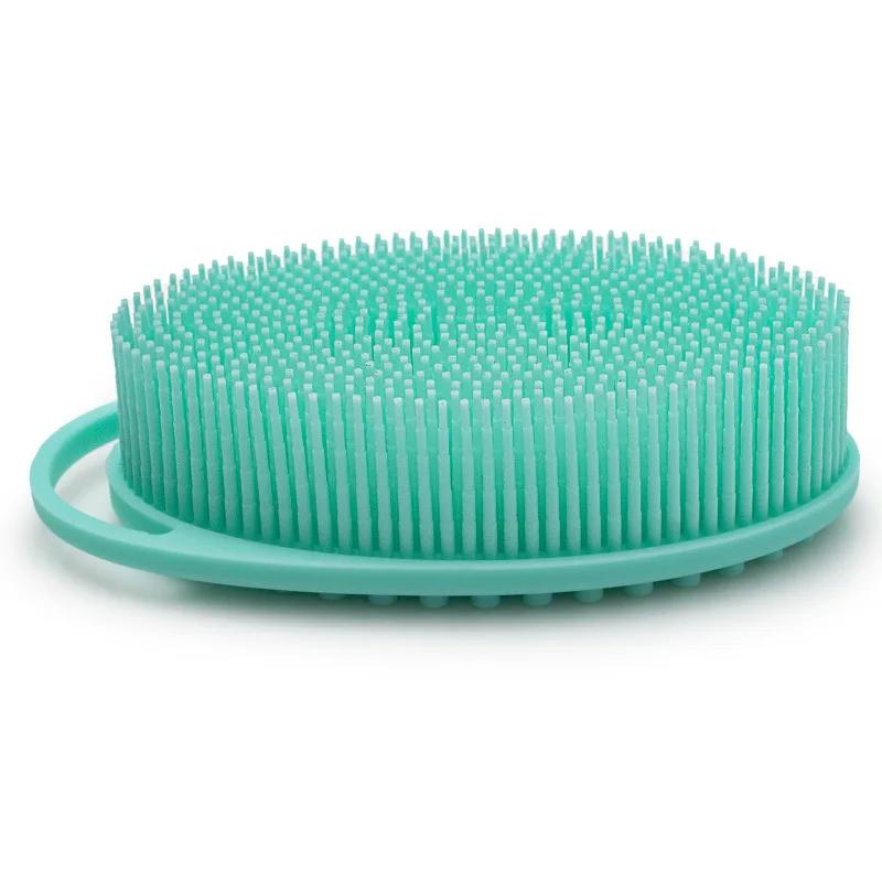 Exfoliating Silicone Body Brush,2 in 1 Bath and Shampoo Brush,Wet and Dry Scalp Massager,Premium Silicone Loofah,Lathers Well