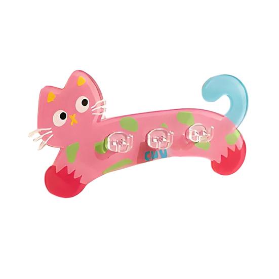 Toothbrush Holder, Wall-Mounted Cat Shape, with 3 Slots No-Drill Installation Organizer, Strong Adhesive Storage Rack for Bathroom